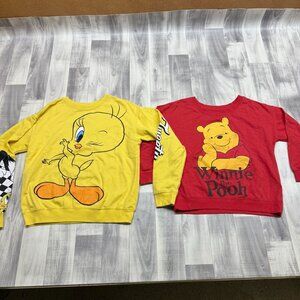 ✅Womens S Looney Tunes Tweety & Disney Winnie The Pooh Graphic Sweatshirts Crew
